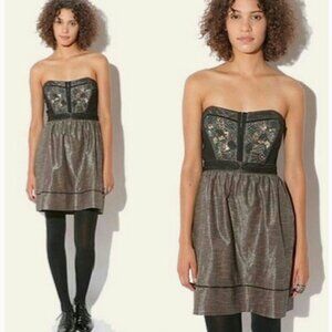 Urban Outfitters Staring Stars Milkmaid Strapless Party Dress Size 2 Mini Boho